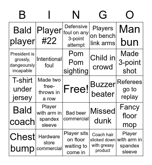 Lombard Madness Bingo Card