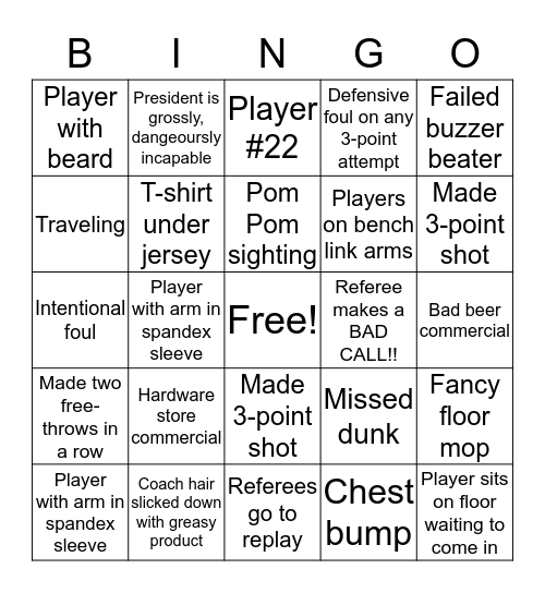 Lombard Madness Bingo Card