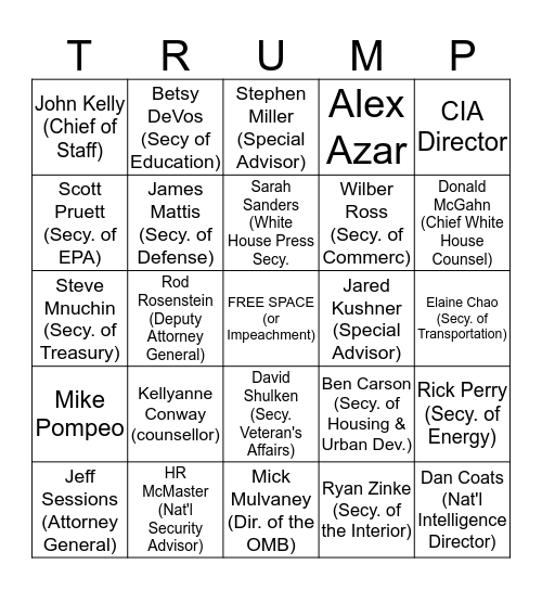 Who's Next? Bingo Card