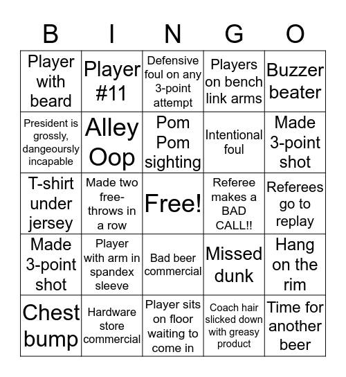 Lombard Madness Bingo Card