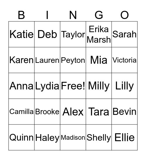 Women of OTH Bingo Card