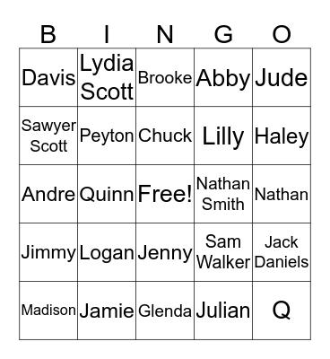 Kids of OTH Bingo Card