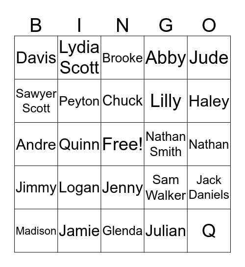 Kids of OTH Bingo Card