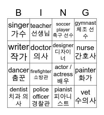 police officer Bingo Card