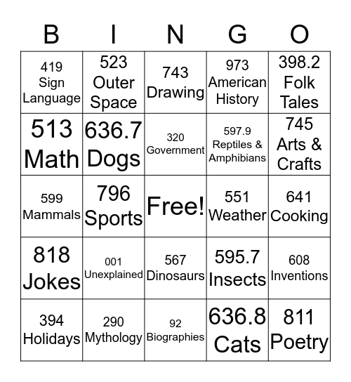 Non Fiction Bingo BONANZA! Bingo Card