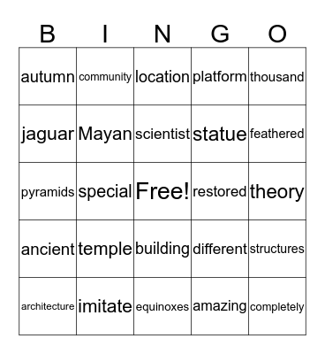 EOY 3 Bingo Card