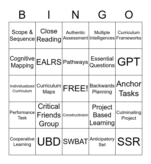 ED BINGO Card