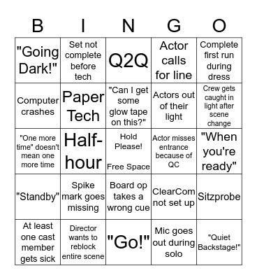 Tech Week Bingo Card