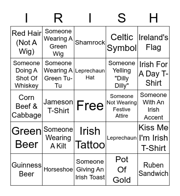 St. Patrick's Day Bingo Card