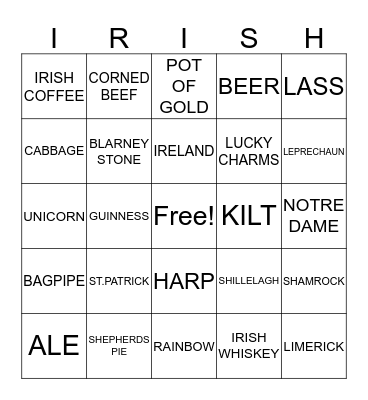 HAPPY ST PATRICK'S DAY Bingo Card