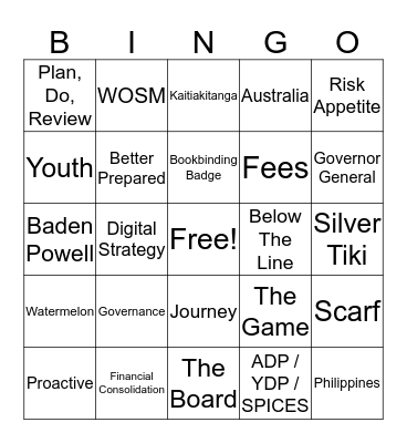 National Council - March 2018 Bingo Card