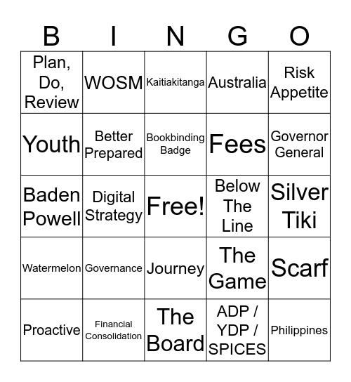 National Council - March 2018 Bingo Card