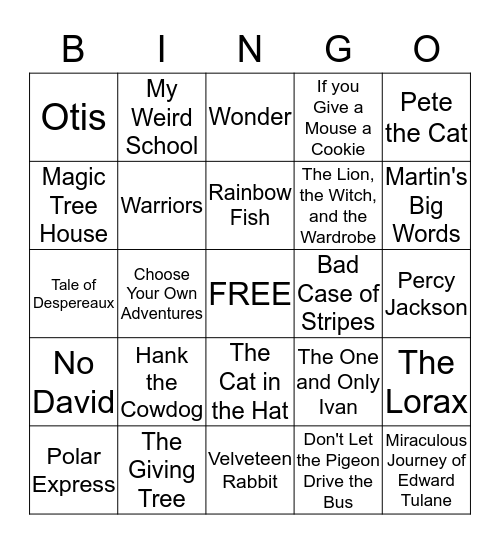 Library Bingo Card