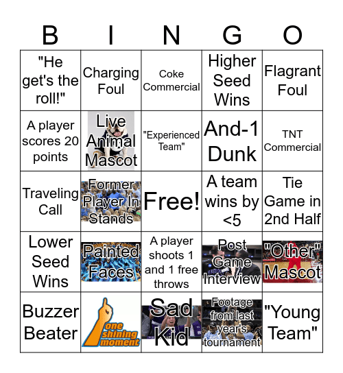 March Madness Bingo Card