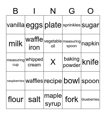 Waffles Bingo Card