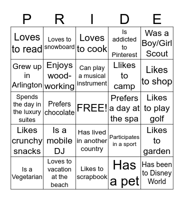NJH Faculty Bingo Card