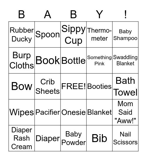 Baby Wright - Cassidy Rose Bingo Card