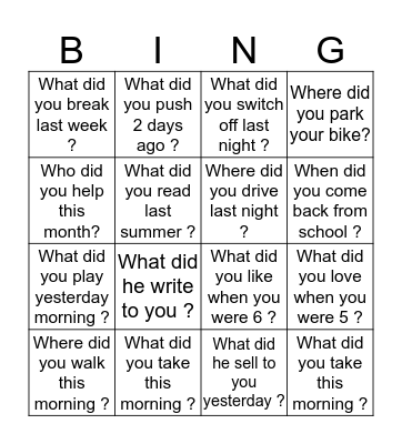 Did_questions Bingo Card