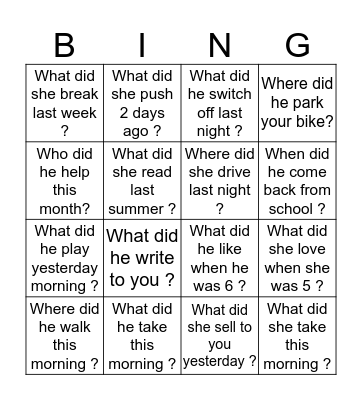 Did_questions Bingo Card
