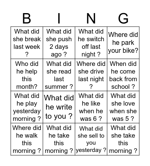Did_questions Bingo Card