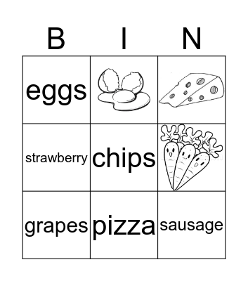 food Bingo Card