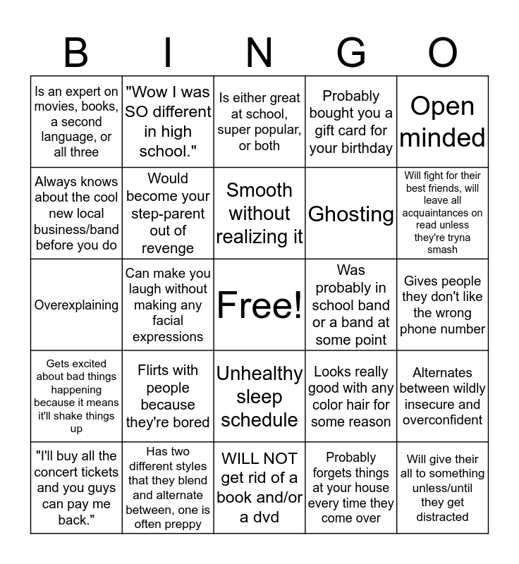 Taurus Bingo Card