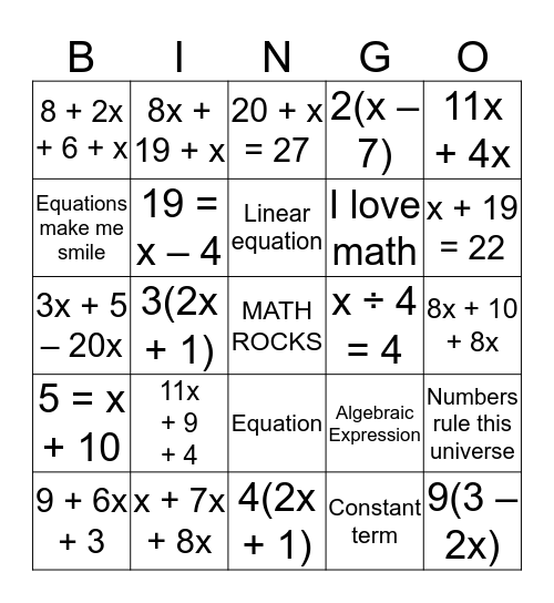 Exam Review Bingo! Bingo Card