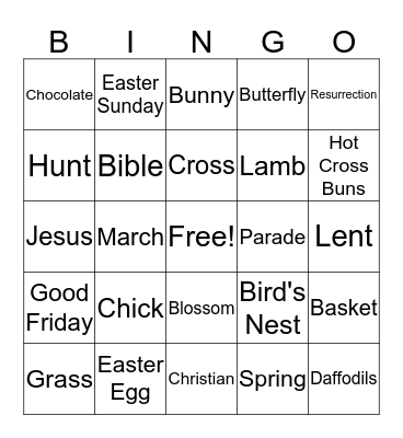 Easter bingo Card