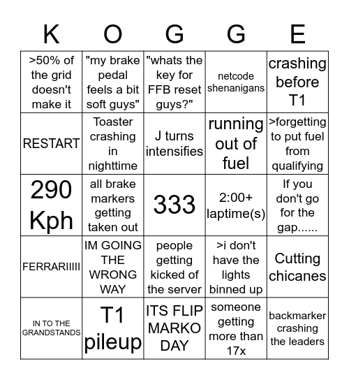 VKOVGT3E BINGO Card