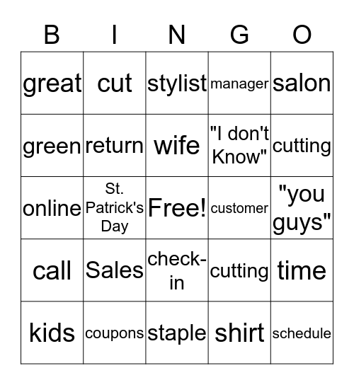 If Gary says any of these words check them off!!! Bingo Card