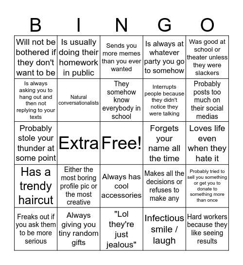 Libra Bingo Card
