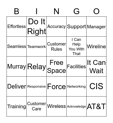 Customer Service Week Bingo Card