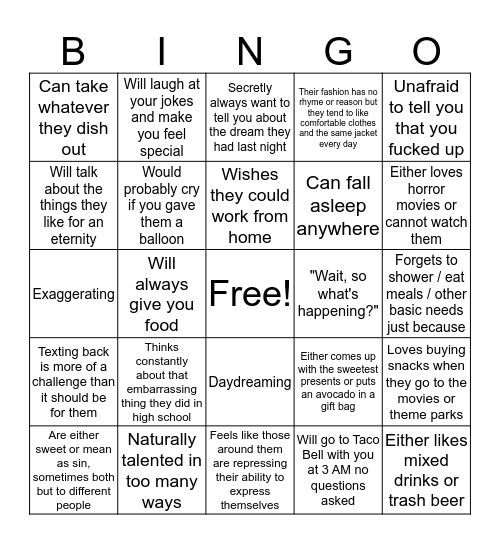 Capricorn Bingo Card