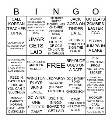 GC Bingo Card
