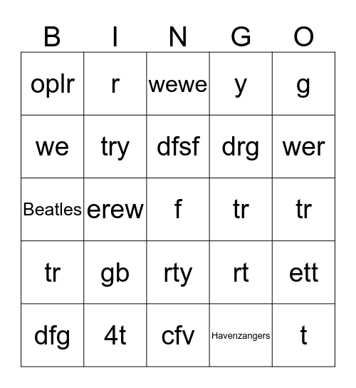 MUZIEK BINGO CHRISTOFFEL Bingo Card