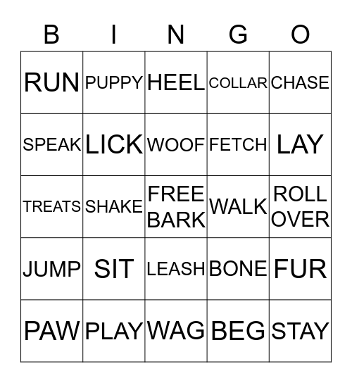 BARK BINGO Card