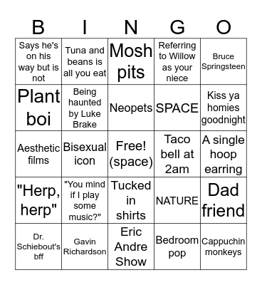 Josh Bingo Card