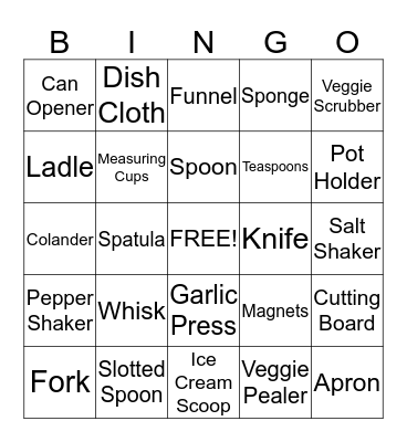 Bridal Bingo Card