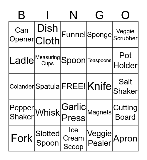 Bridal Bingo Card