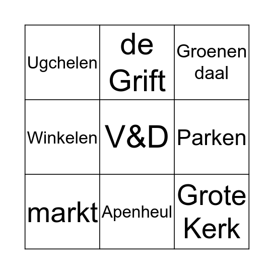 Apeldoorn Bingo Card
