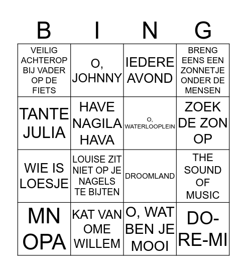 BINGO DGH 17 JUNI 2016 Bingo Card
