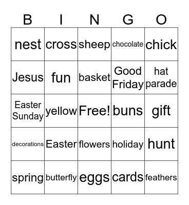 EASTER Bingo Card
