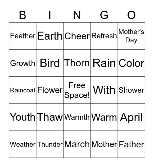 Spring Bingo! Bingo Card