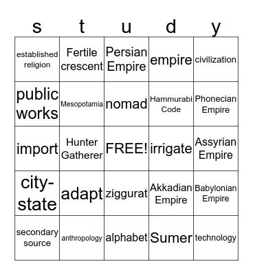 first nine weeks test Review Bingo Card