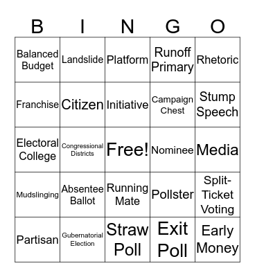 Election Bingo Card