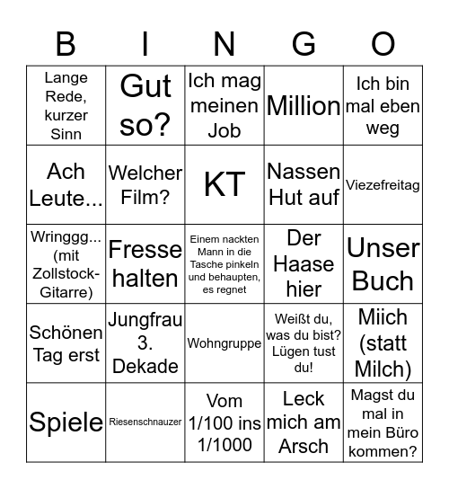 Frank Haase Bingo Card