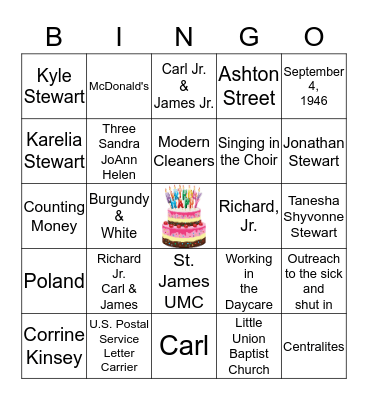 BIRTHDAY CELEBRATION Bingo Card