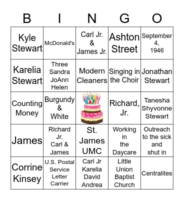 BIRTHDAY CELEBRATION Bingo Card