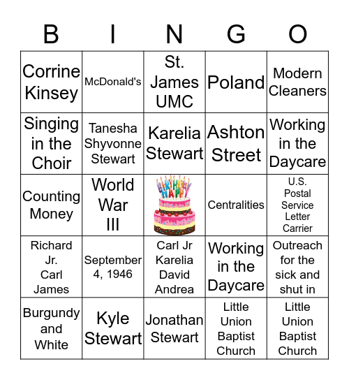 BIRTHDAY CELEBRATION Bingo Card