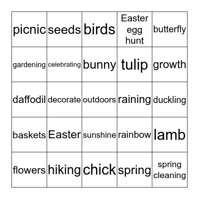 Spring Bingo Card